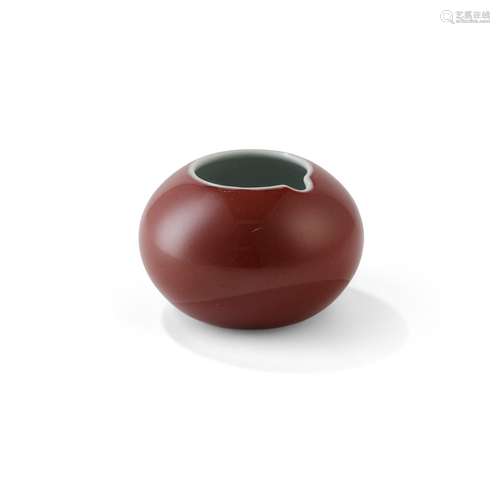 RED-GLAZED WATER VESSEL YONGZHENG MARK