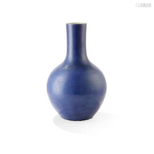 BLUE-GLAZED LARGE BOTTLE VASE QING DYNASTY, 18TH-19TH