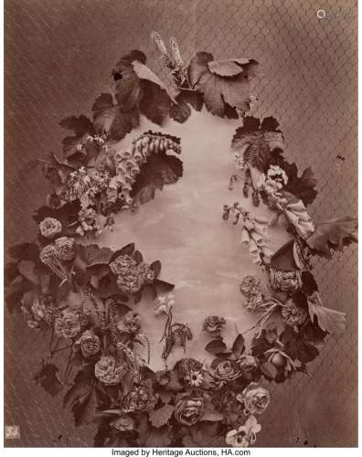 Charles Aubry (French, 1811-1877) Flower Wreath