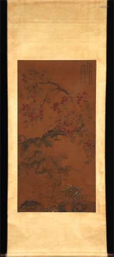 A CHINESE PAINTING OF FLORAL AND FRUITS