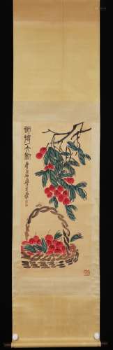 A CHINESE PAINTING OF LYCHEES