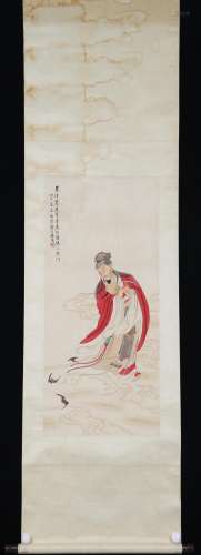 A CHINESE FIGURE PAINTING HANGING SCROLL