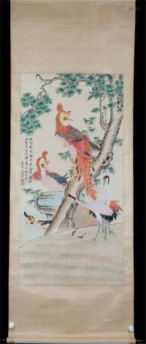 A CHINESE PAINTING OF FIVE KINDS OF BIRDS
