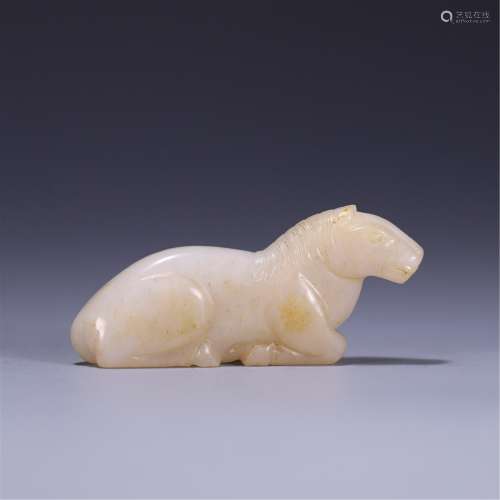 A HORSE SHAPED JADE CARVING