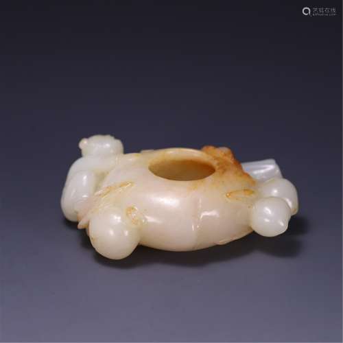 A JADE CARVED WENFANG WATER POT