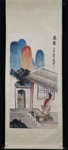 A CHINESE PAINTING OF FIGURE AND LANDSCAPE