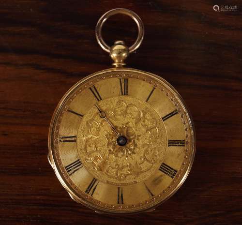QING GILDED AND ENAMELLED FOB WATCH