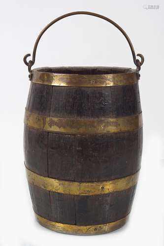 19TH-CENTURY BRASS LOG BARRELL