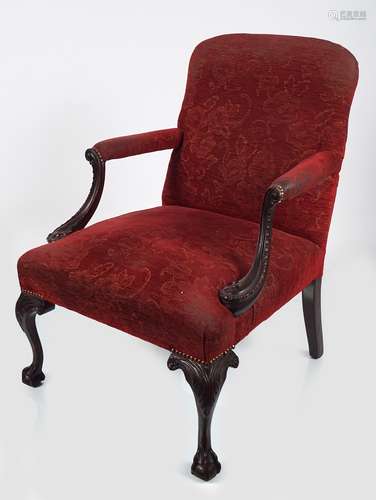 19TH-CENTURY MAHOGANY GAINSBOROUGH CHAIR