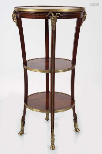 EDWARDIAN KINGWOOD AND BRASS MOUNTED TABLE