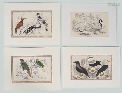 SET OF 4 18TH-CENTURY HAND COLOURED PRINTS