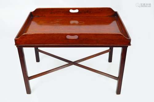 GEORGE III MAHOGANY BUTLER'S TRAY ON STAND