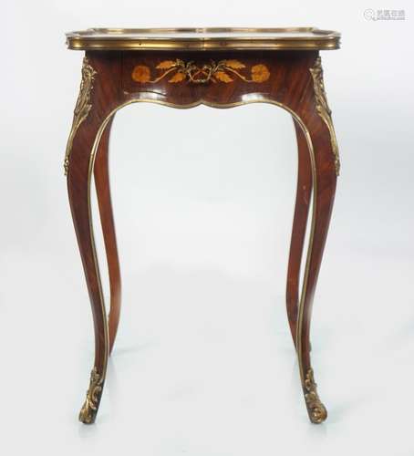 PAIR EARLY 20TH CENTURY FRENCH MARQUETRY TABLES