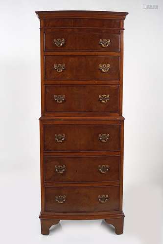 GEORGE III STYLE WALNUT TALLBOY