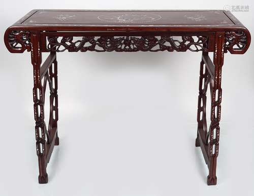 LARGE CHINESE HARDWOOD ALTAR TABLE