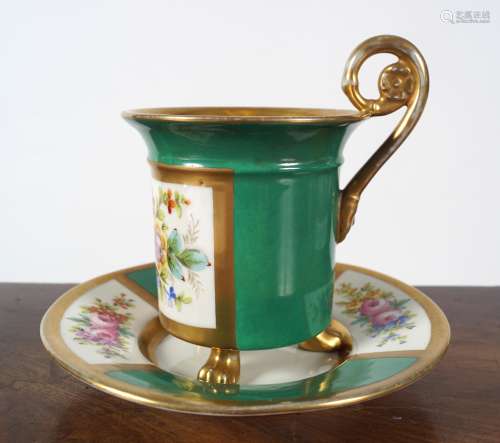 19TH-CENTURY CAPODIMONTE CUP AND SAUCER