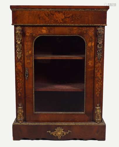 19TH-CENTURY WALNUT AND MARQUETRY CABINET