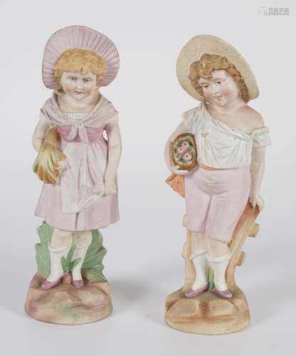 PAIR OF BISQUE FIGURES