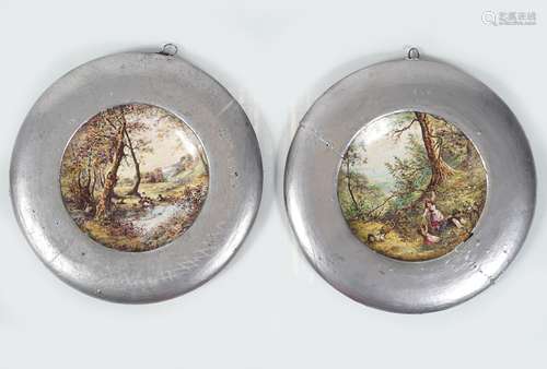 PAIR OF VICTORIAN PORCELAIN PLAQUES