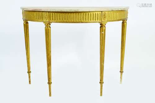 19TH-CENTURY CARVED GILT CONSOLE TABLE