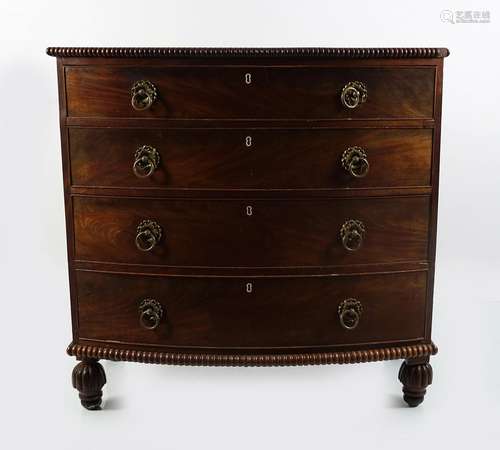 REGENCY MAHOGANY BOW FRONT CHEST