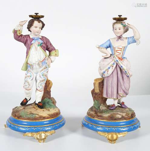 PAIR OF 19TH-CENTURY BISQUE FIGURES