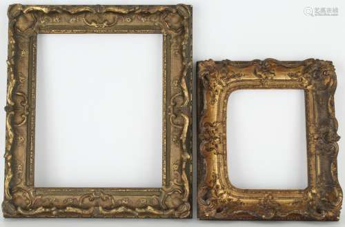 (2) 19th C. Carved Giltwood Frames