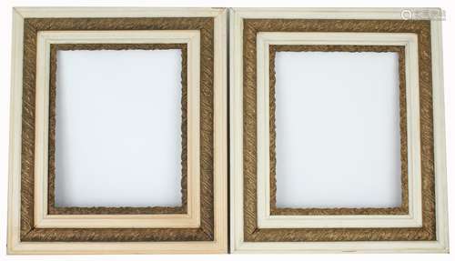 (2) 19th C. Carved & Painted Giltwood Frames