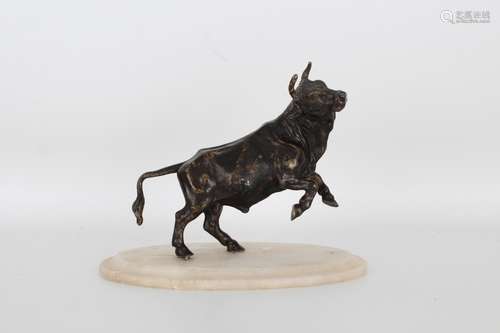 19th C. Bronze Sculpture of a Rearing Bull