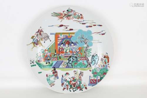 Large Chinese Famille Verte Porcelain Charger