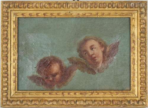 17th C. Italian School Painting of Two Cherubs