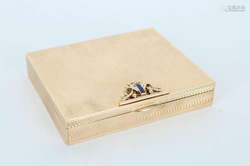 Cartier 14K Gold & Sapphire Cigarette Case