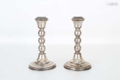 Pair of Sterling Weighted Candlesticks