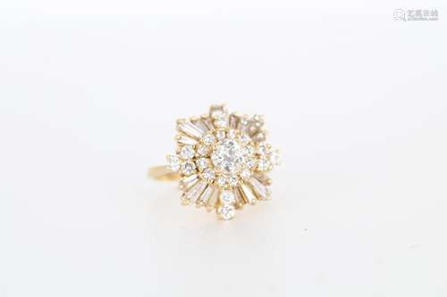 18K Gold & Diamond Cluster Ring