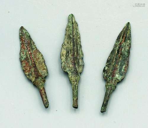 (3) Bronze Elamite Arrowheads - Luristan