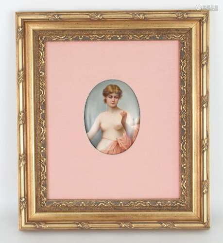 European Porcelain Painted Nude Woman