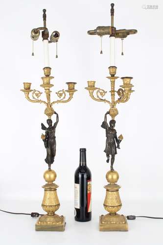 19th C. French Empire Figural Candelabra