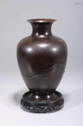 Antique Japanese Bronze Vase