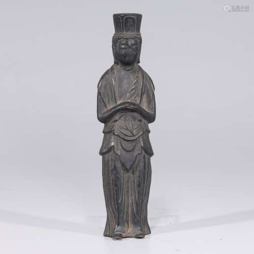 Antique Japanese Kamakura Period Bronze Standing Figure