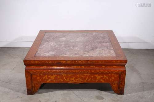 Antique Chinese Marble Inset Table