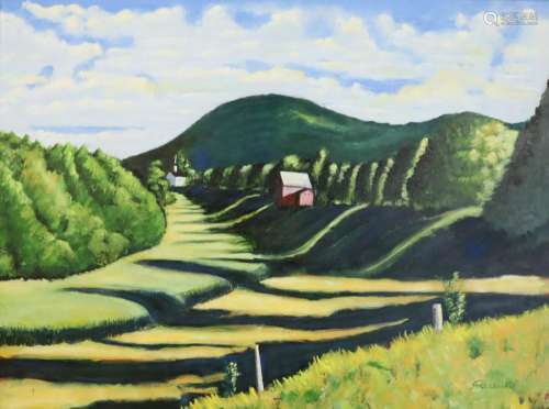 S Burland Signed Oil on Canvas Landscape.