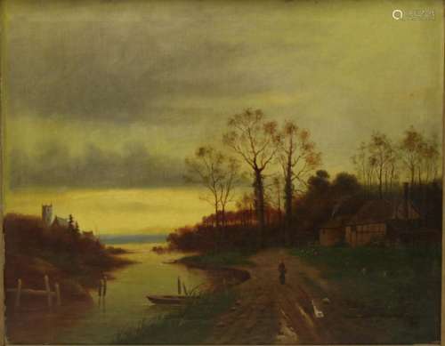 Apparently Unsigned Oil on Canvas Landscape.