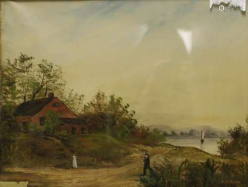 W.M. Bunn Signed Oil on Canvas Landscape.