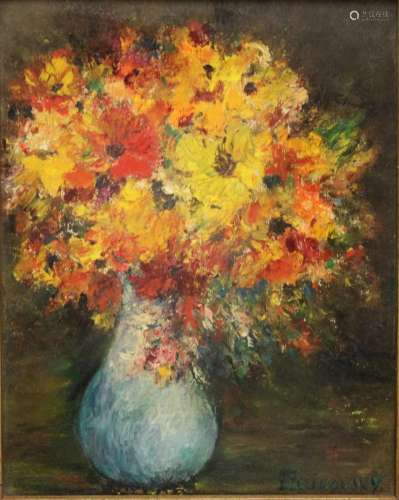 A. Zelikovsky Signed Oil on Canvas Floral