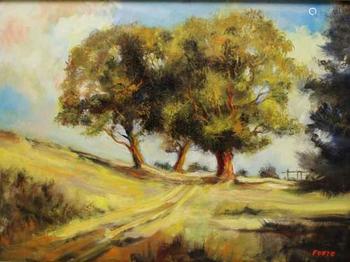 Foote Signed Oil on Canvas Landscape.
