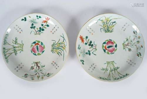 PAIR OF CHINESE CHENGHUA PLATES