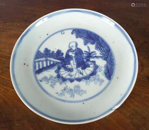 CHINESE KANGXI BLUE AND WHITE DISH