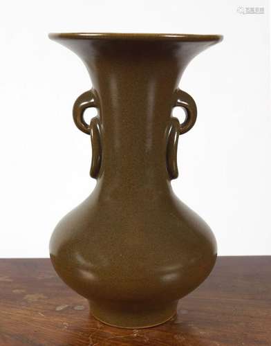 CHINESE TEA DUST GLAZE VASE