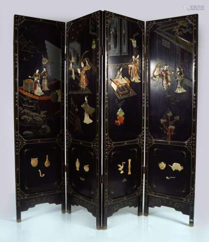 LATE CHINESE QING FOUR-FOLD SCREEN