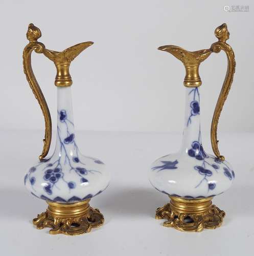 PAIR OF 19TH-CENT BLUE AND WHITE WATER SPRINKLERS